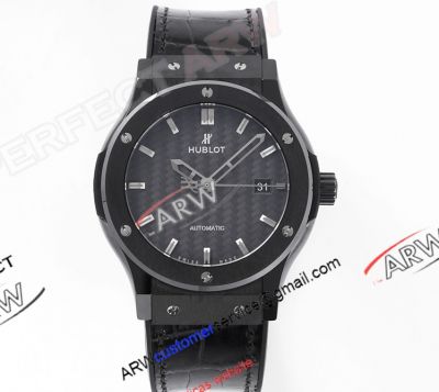 GS Factory Hublot Classic Fusion Super Clone Black Ceramic Case Black Textured Dial Watch